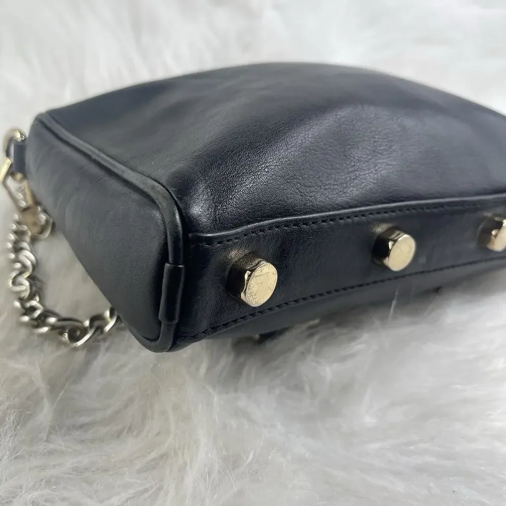 Rebecca Minkoff Zipper Leather Black Crossbody Bag